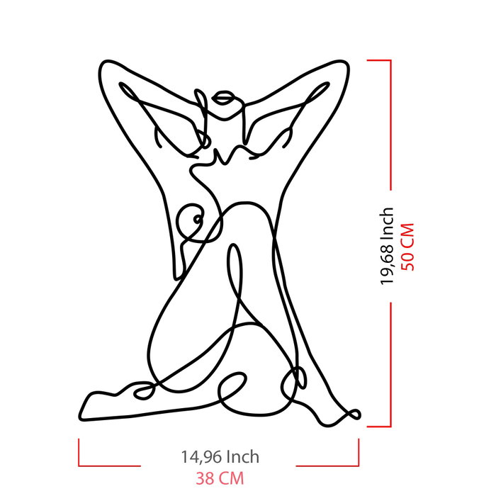 Wallity Geometric Nude Woman Escultura de Pared Negra